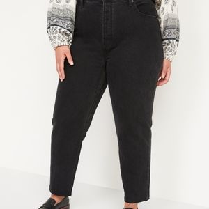 Extra high waisted button-fly sky hi straight cut-off jeans
